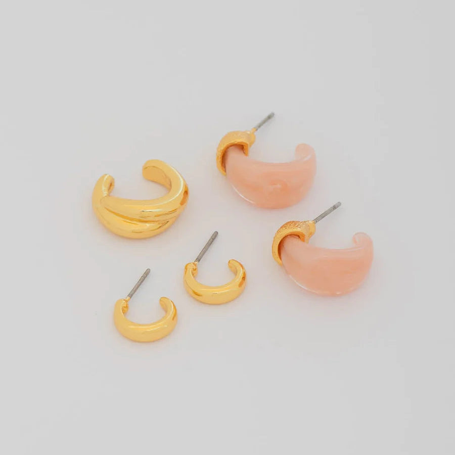 Set x 3 Candongas Acrilico Rosa
