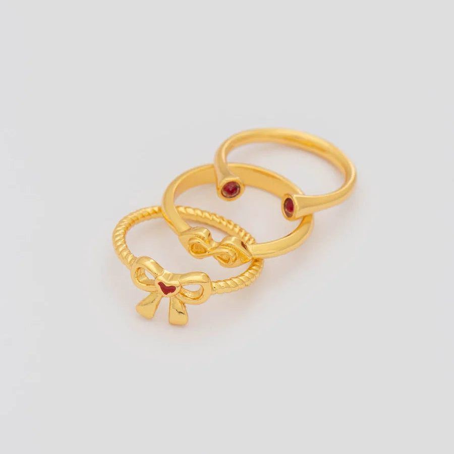 Set x 3 Anillos Infinito Cristal