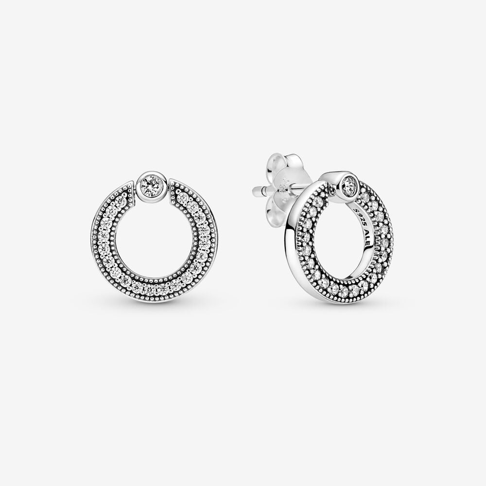 Pavé & Logo Circle Reversible Stud