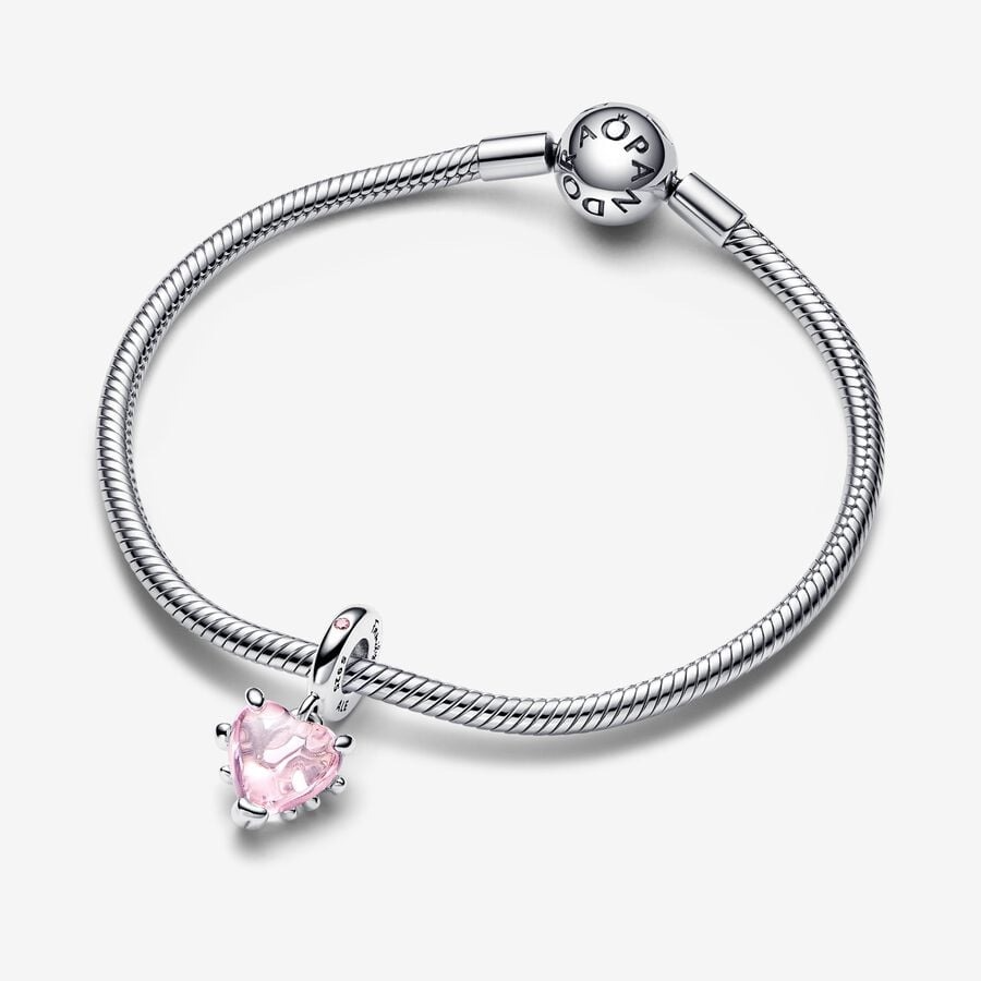 Pink Family Tree & Heart Dangle