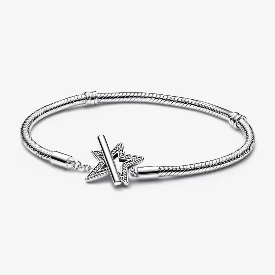 Asymmetric Star T-bar Snake Chain Bracelet