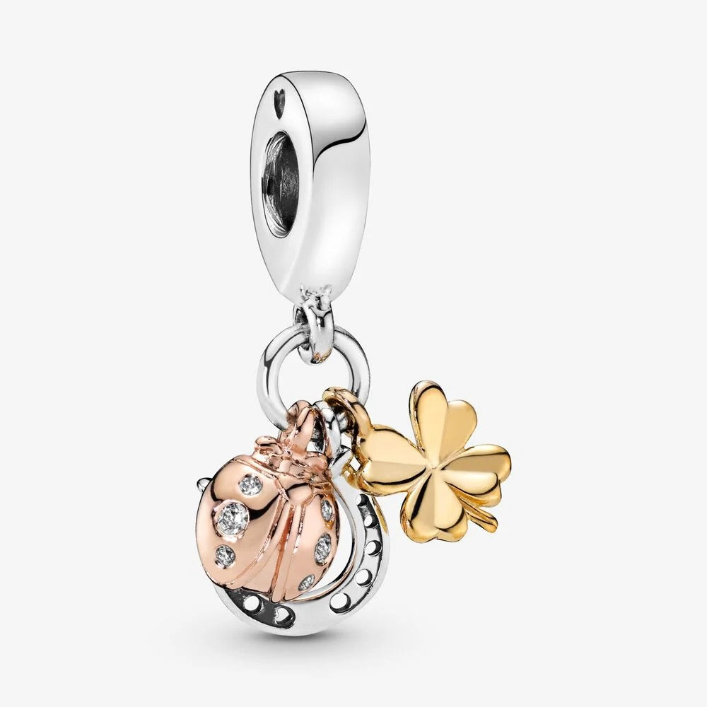 Horseshoe, Clover & Ladybug Charm