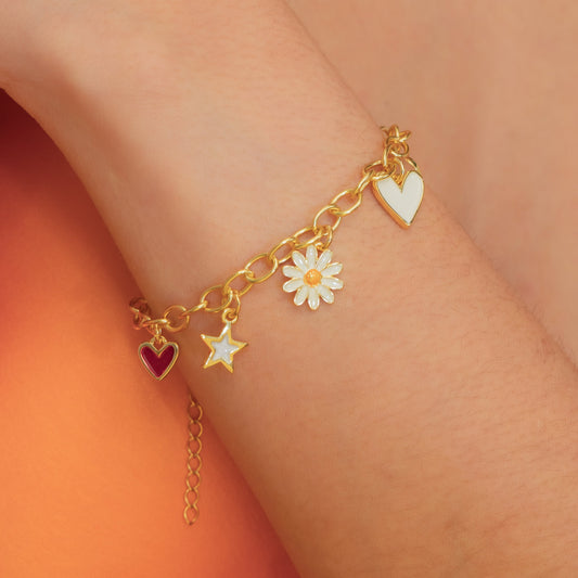 Pulsera Multicharms Margarita Love + Aretes