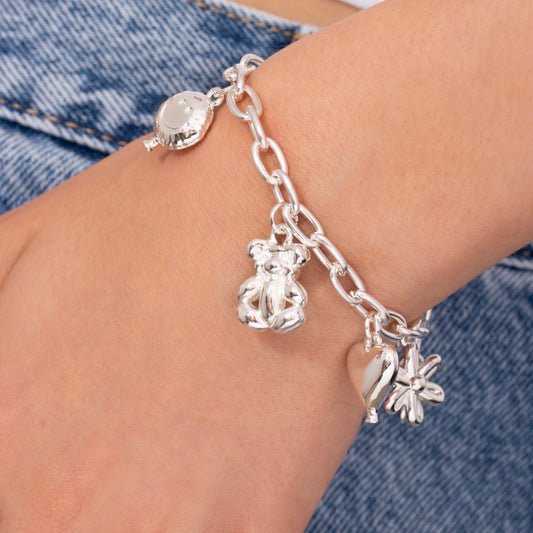 Pulsera Multicharms Figuras Globo Silver