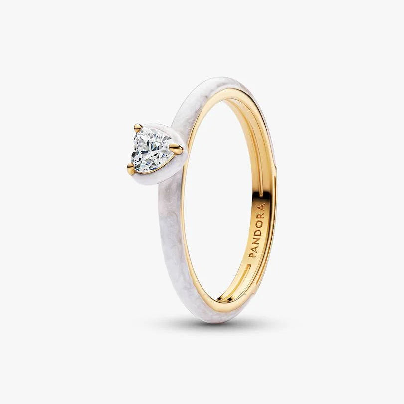 White Chakra Heart Ring