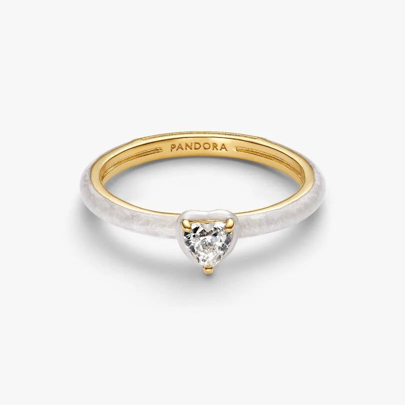 White Chakra Heart Ring