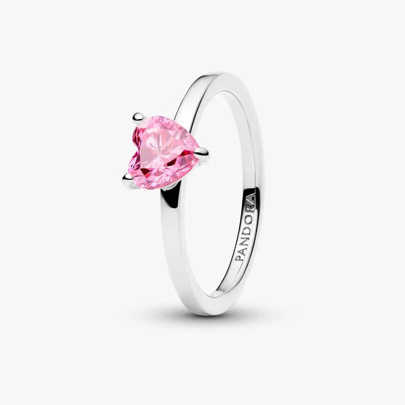 Sparkling Pink Heart Solitaire