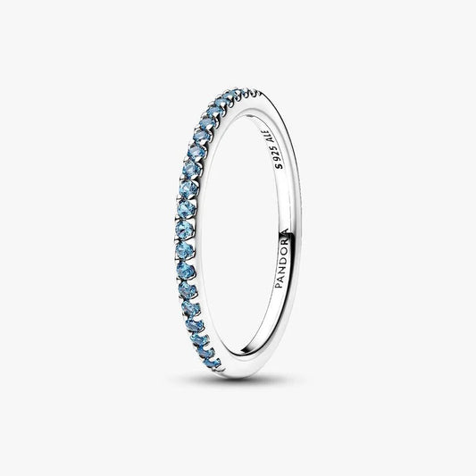 Sparkling Aquamarine Half-Eternity