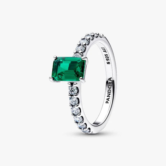 Rectangular Sparkling Green Halo