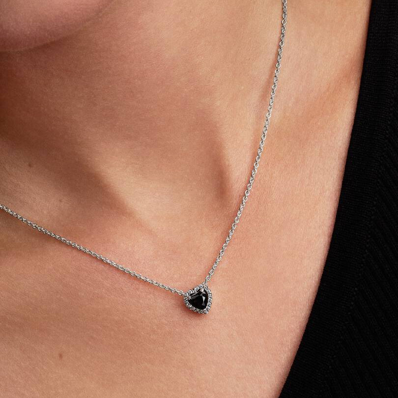 Elevated Black Heart Collier