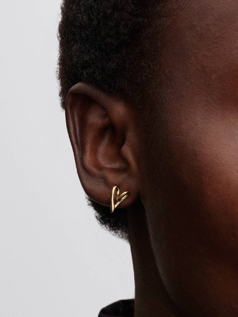 Organically Shaped Heart Stud