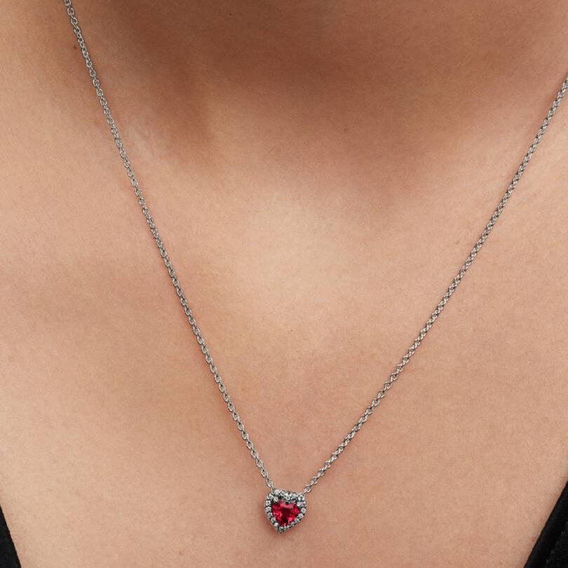 Elevated Red Heart Collier