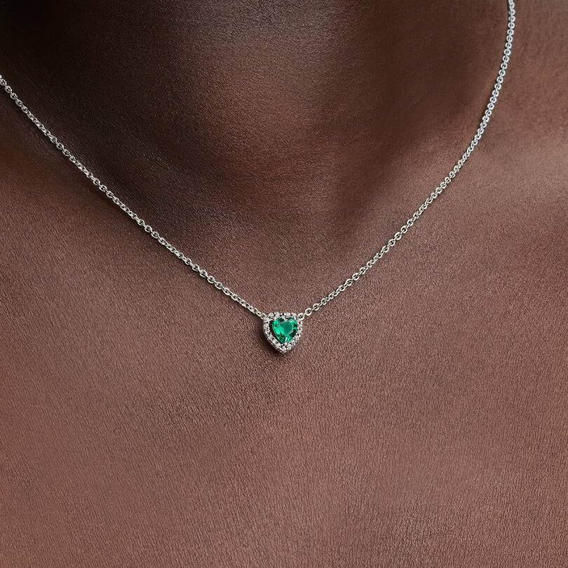 Elevated Green Heart Necklace