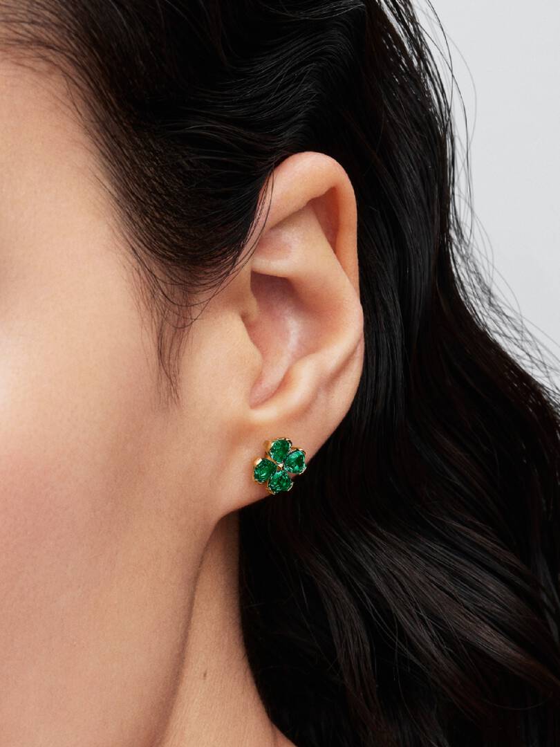 Green Lucky Clover Stud