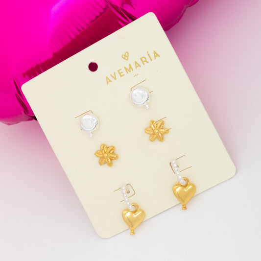 Set X3 Aretes Mini Globo