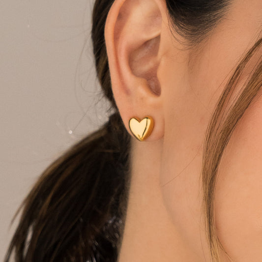 Aretes Corazon Mini Chunky Oro