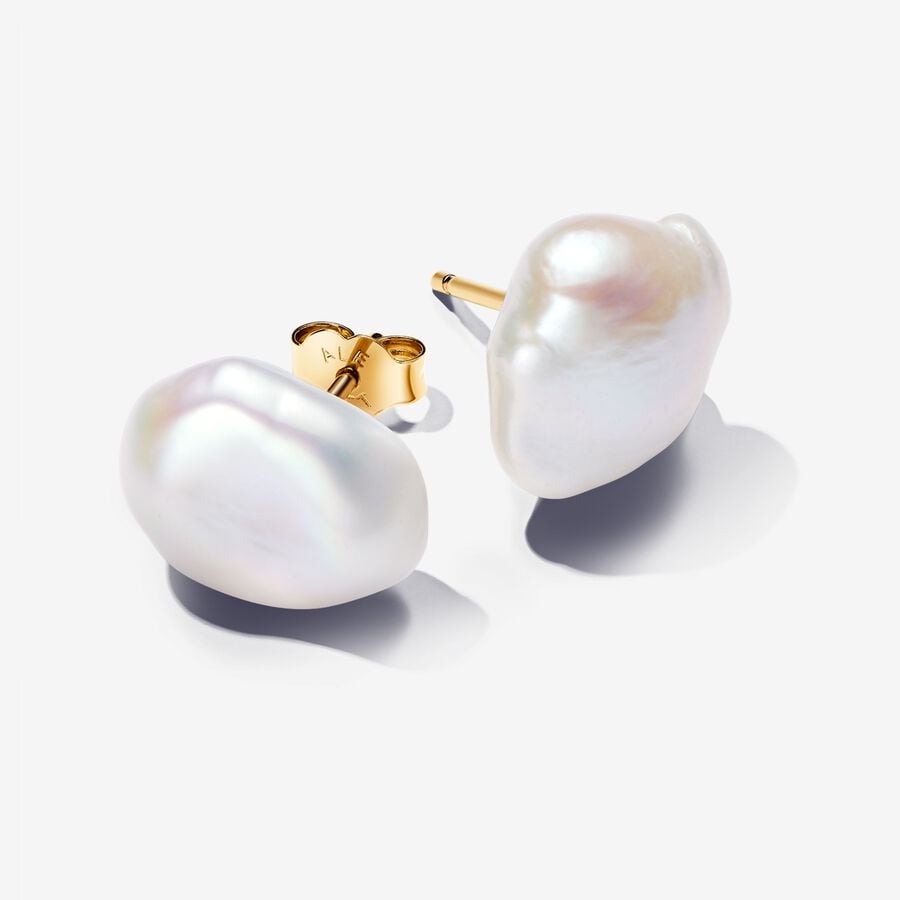 Baroque Treated Freshwater Cultured Pearl Stud