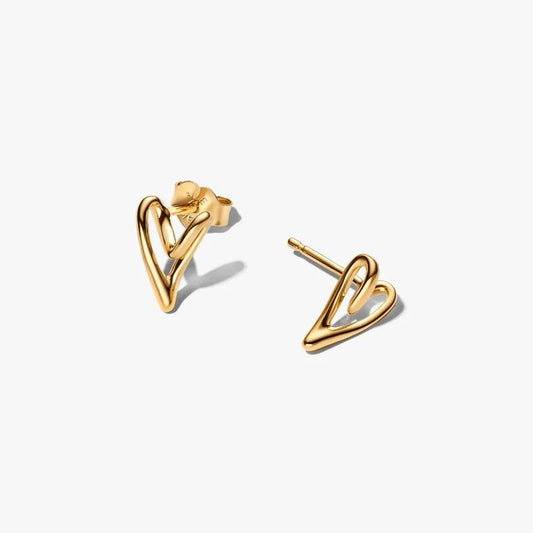 Organically Shaped Heart Stud