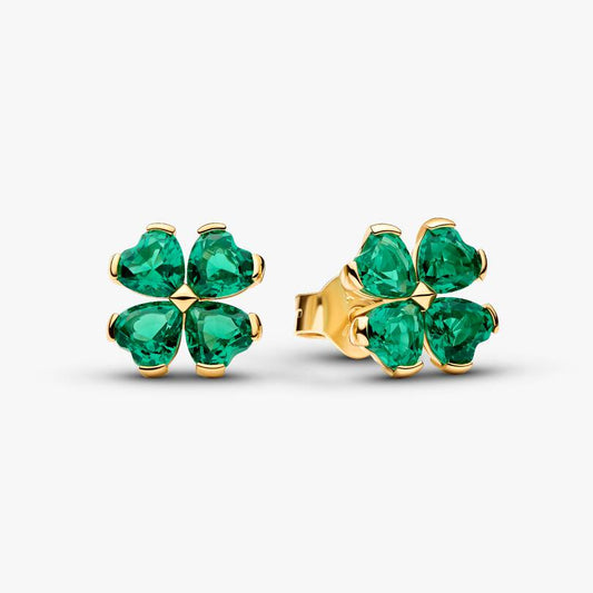 Green Lucky Clover Stud