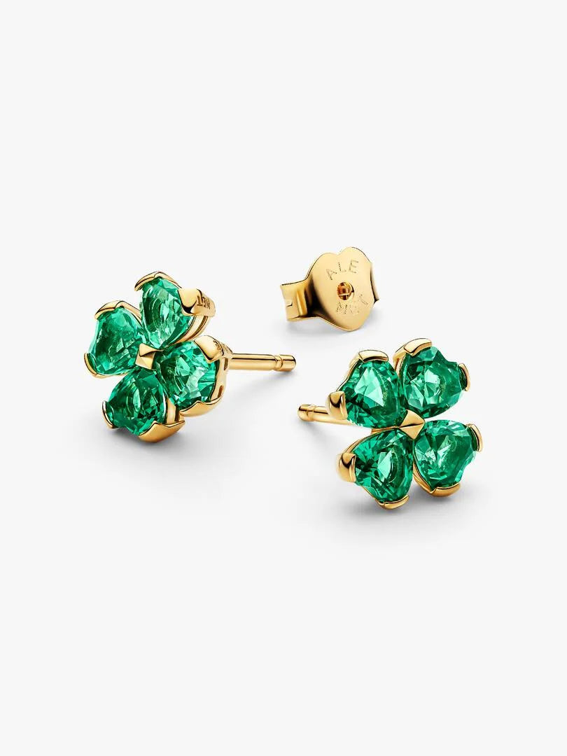 Green Lucky Clover Stud