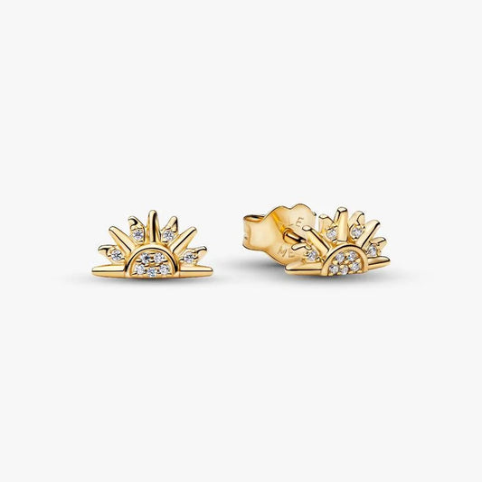 Celestial Sparkling Sun Stud Earrings