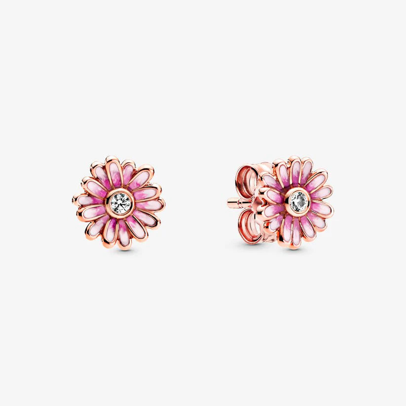 Pink Daisy Flower Stud