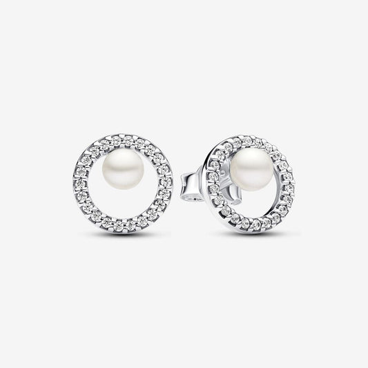 Treated Freshwater Cultured Pearl & Pavé Halo Stud