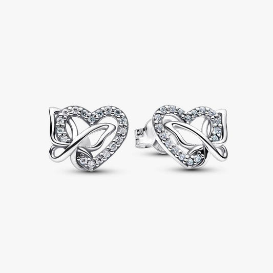 Entwined Heart & Butterfly Stud