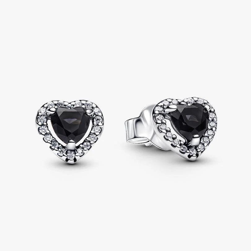 Elevated Black Heart Stud