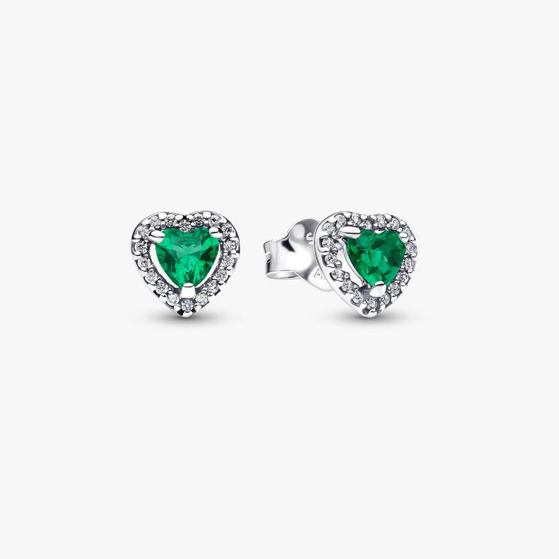 Elevated Green Heart Stud