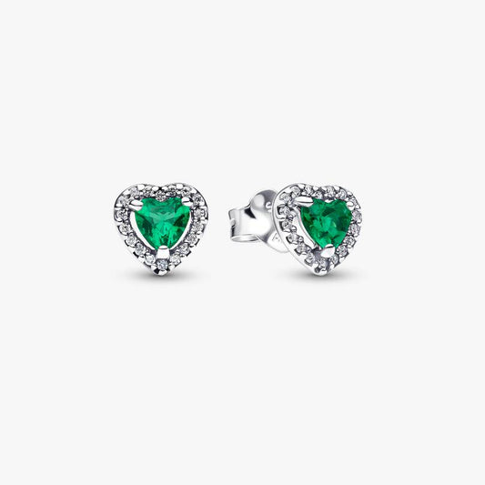 Elevated Green Heart Stud