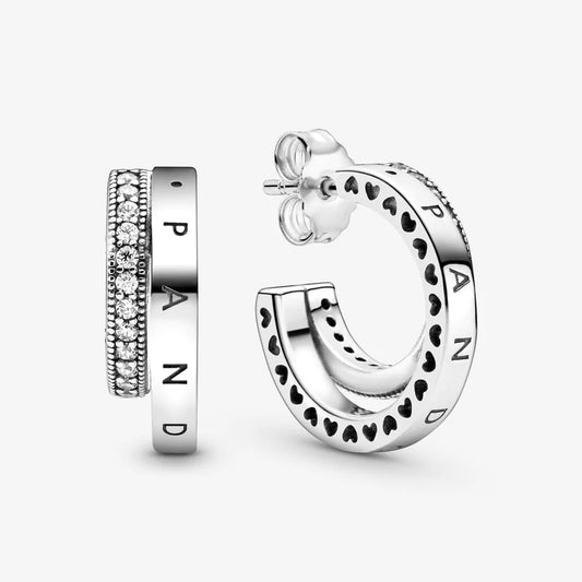 Pavé Double Hoop