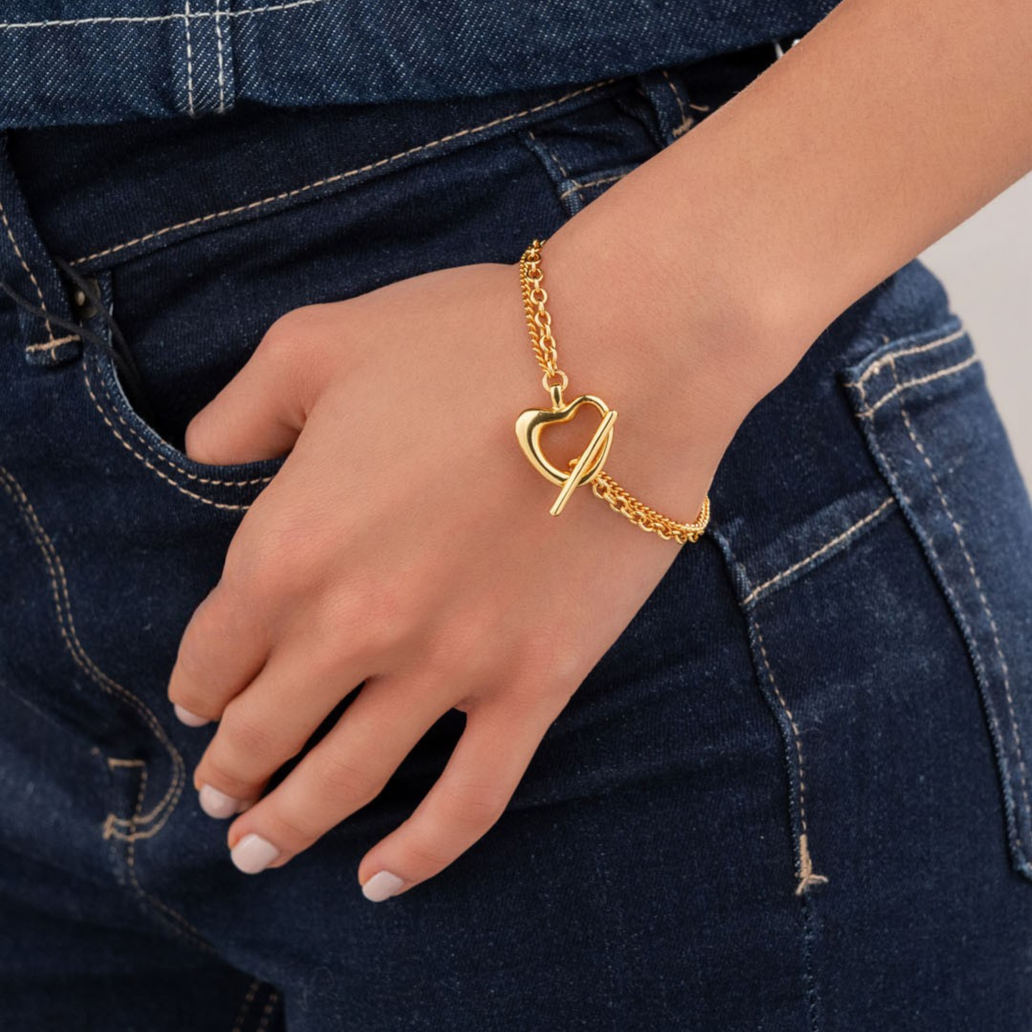 Pulsera Broche Corazón Amorfo