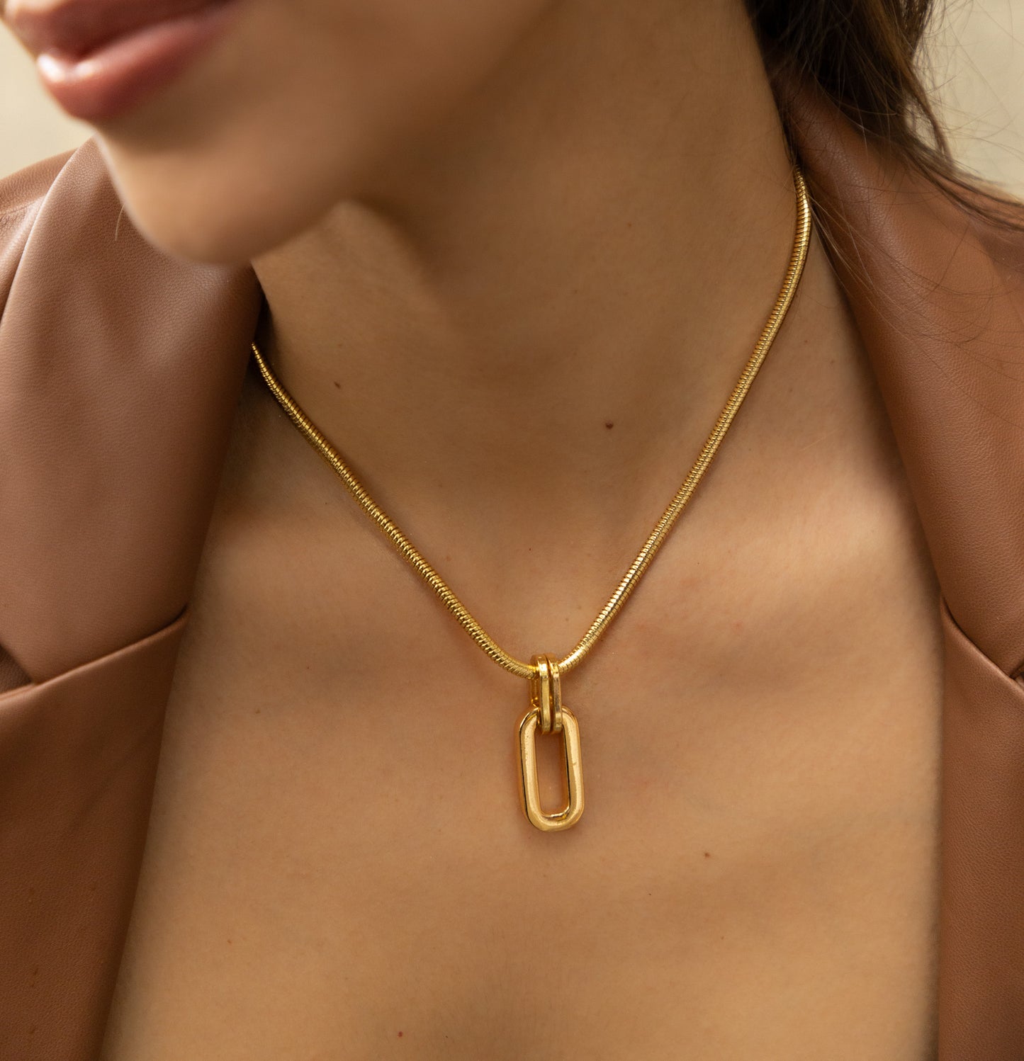 Set collar + Aretes Snake Eslabon