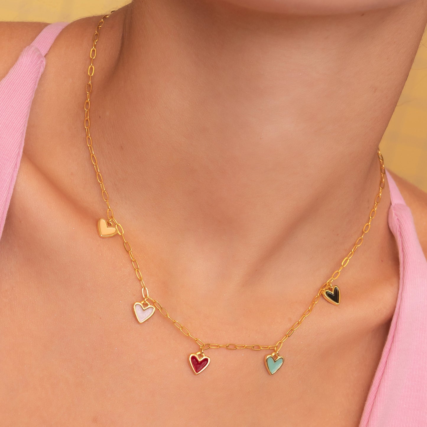 Cadena Corazones Multicolor