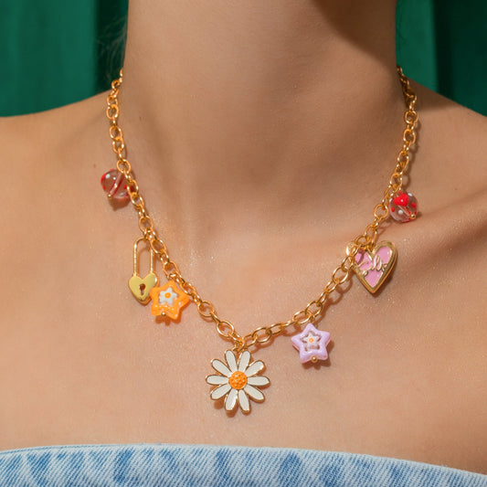 Collar Multicharms Margarita + Aretes