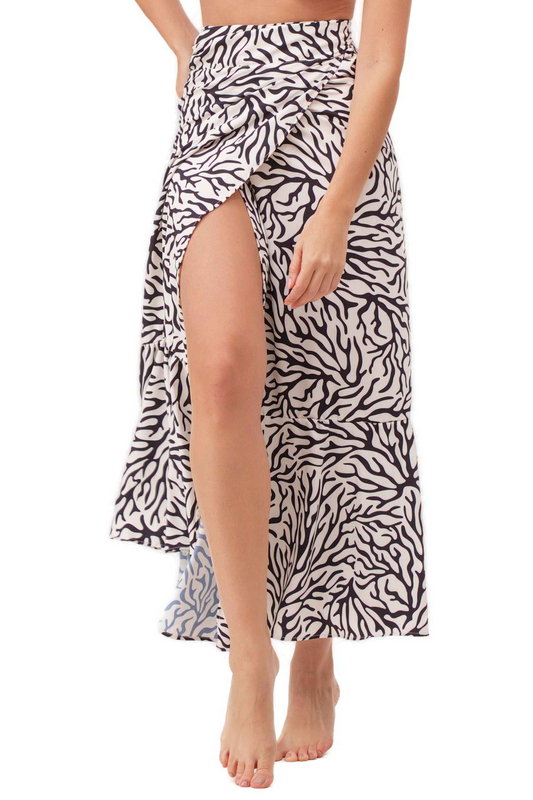 Falda Priscilla Print Mar Negro