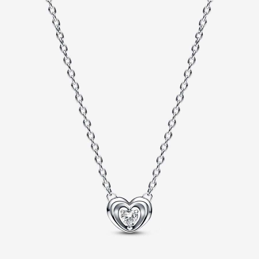 Radiant Heart & Floating Stone Necklace
