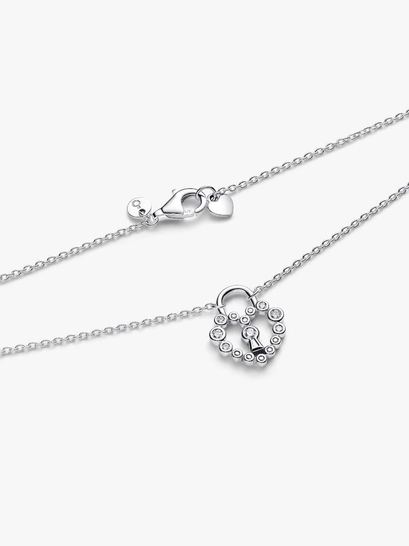 Sparkling Heart Padlock Pendant