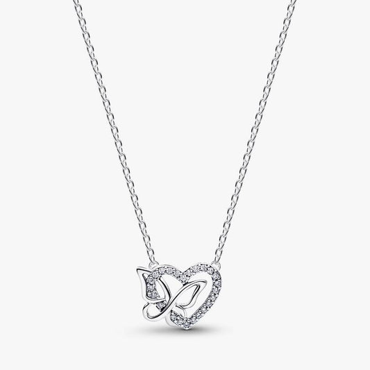 Entwined Heart & Butterfly Pendant