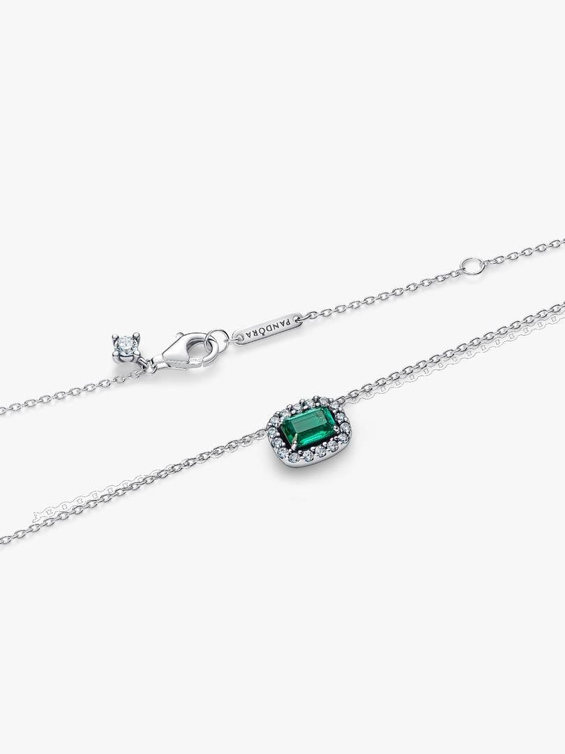 Rectangular Sparkling Green Halo