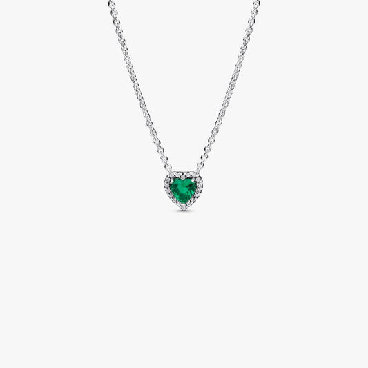 Elevated Green Heart Necklace