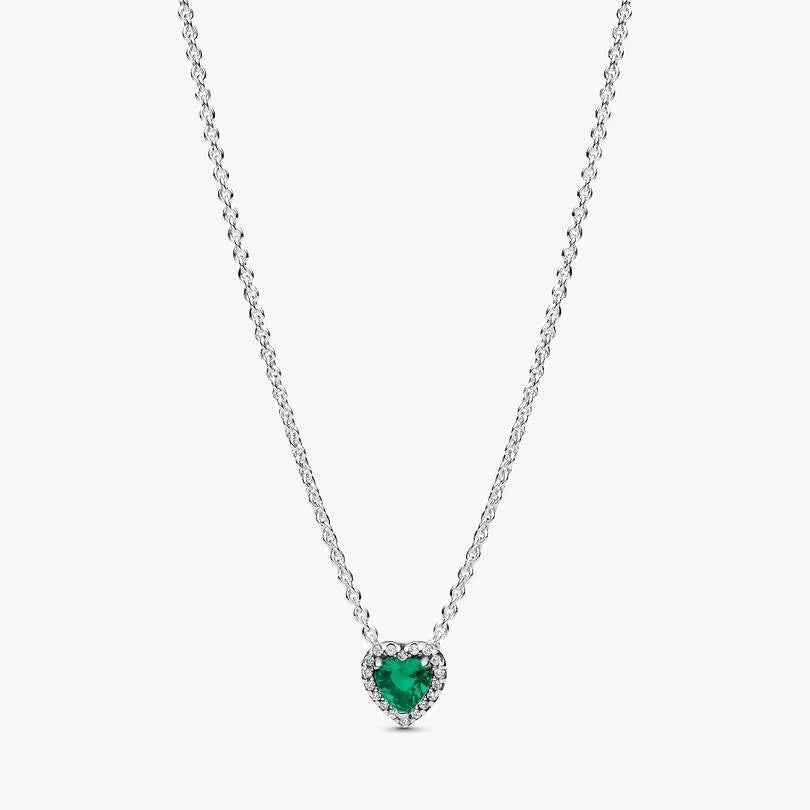 Elevated Green Heart Necklace