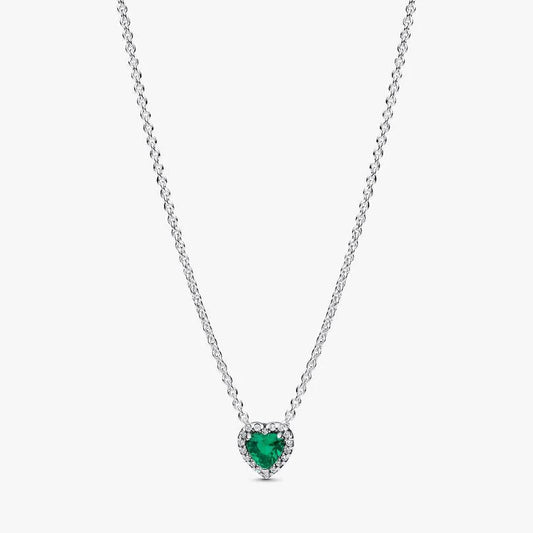 Elevated Green Heart Necklace