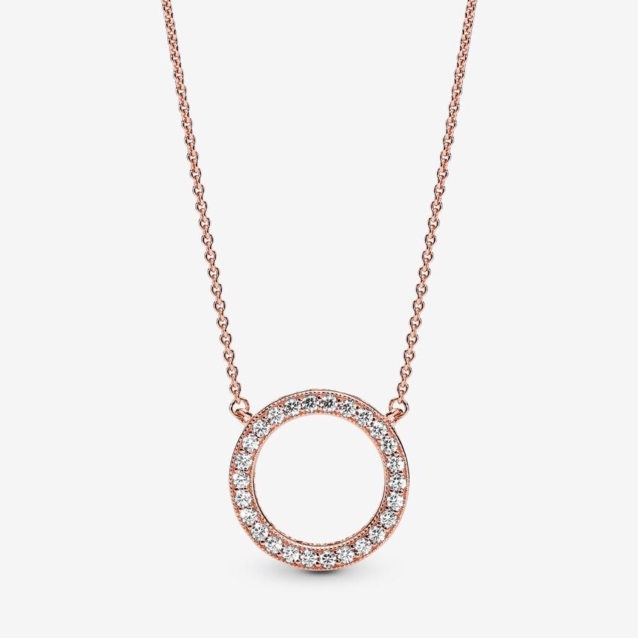 Hearts of Pandora Clear Necklace Rose