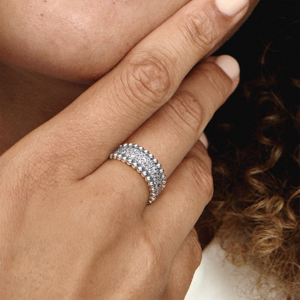 Beaded Pave Band Ring