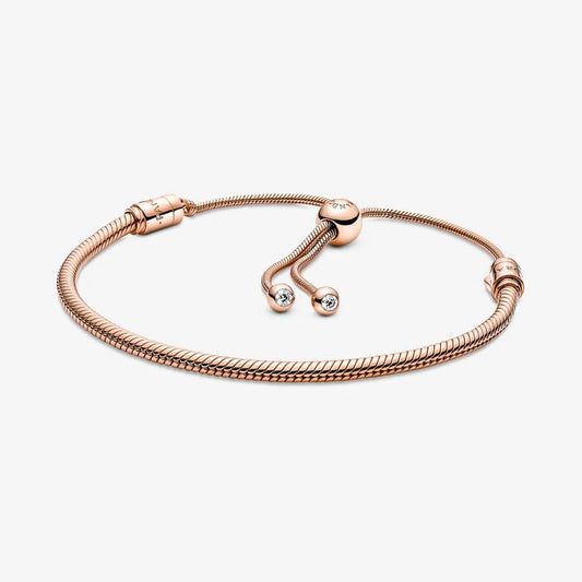 Moments Snake Chain Sliding Rose Bracelet