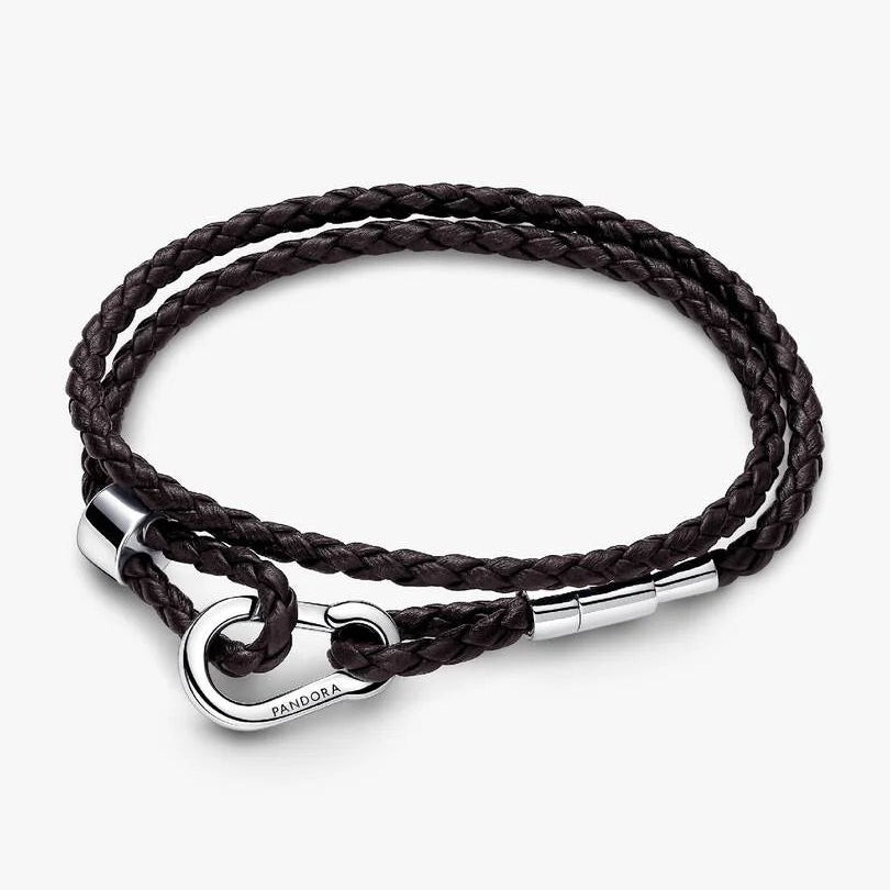 Brown Braided Double Leather