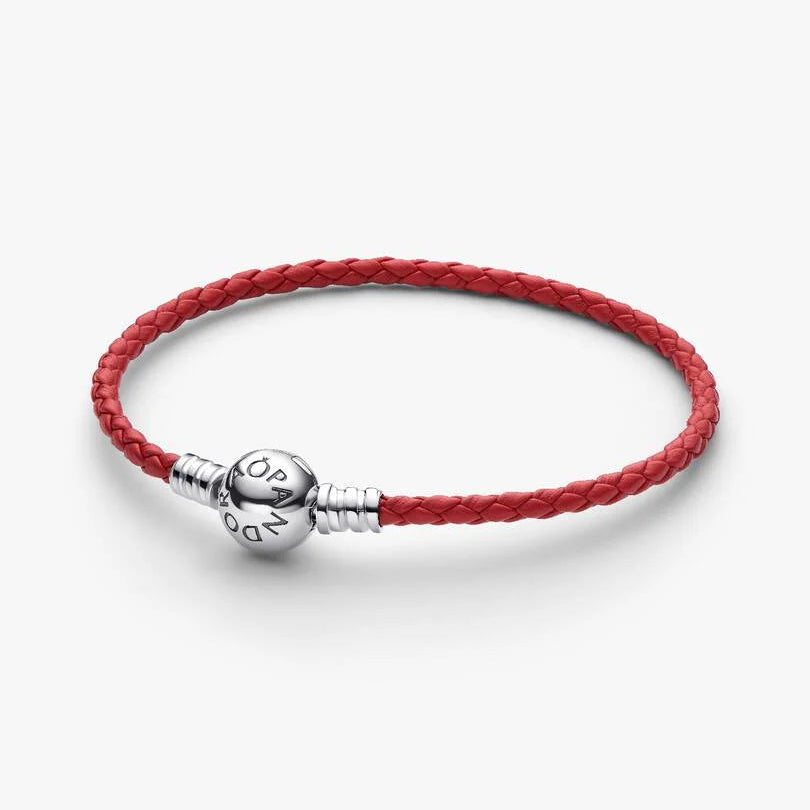 Red Braided Leather