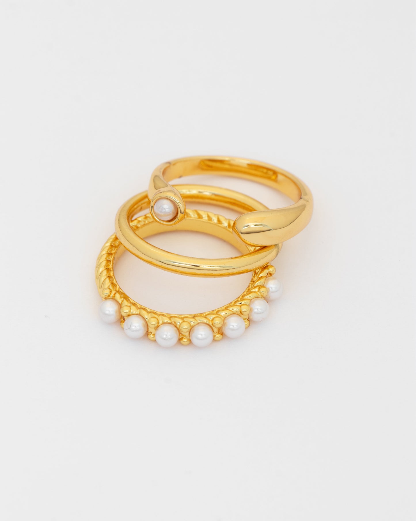 Set x 3 Anillos Perla